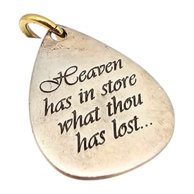 Sterling Silver Heaven Has In Store What Thou Has Lost Pendant 2.7 G