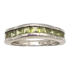 TP Peridot Sterling Silver Cocktail Ring Size 5.5 2.6 G