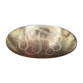 Mexico Sterling Silver Monogram Hair Barrette 14 G