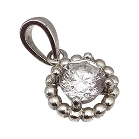 RL Clear Stone Sterling Silver Pendant 1.7 G