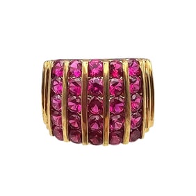 Ruby Gold Over Sterling Silver Cocktail Ring Size 5.5 10.2 G