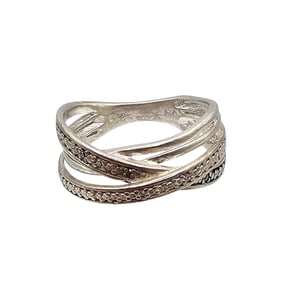 Diamond Sterling Silver Cocktail Ring Size 5.75 4 G