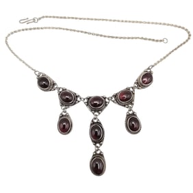 Glass Sterling Silver Necklace 20.9 G