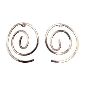 Sterling Silver Swirl Earrings 6.9 G