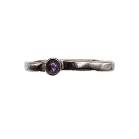 Signed Amethyst Sterling Silver Stackable Ring Size 7.25 3 G