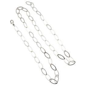 Sterling Silver Oval Link Necklace 21.2 G