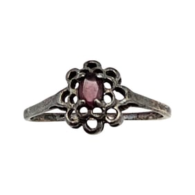 Rhinestone Sterling Silver Cocktail Ring Size 9.25 1.9 G