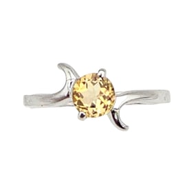 Citrine Sterling Silver Cocktail Ring Size 5.75 1.8 G