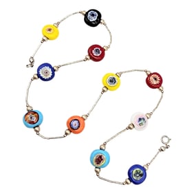 Art Glass Sterling Silver Liquid Silver Necklace 20 G