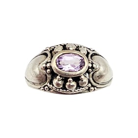 Amethyst Sterling Silver Ring Size 7.75 4.4 G
