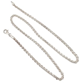 Italy Sterling Silver Wheat Chain Necklace 15.7 G