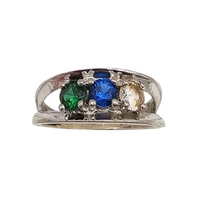 PC Gemstone Sterling Silver Cocktail Ring Size 6.5 2.8 G