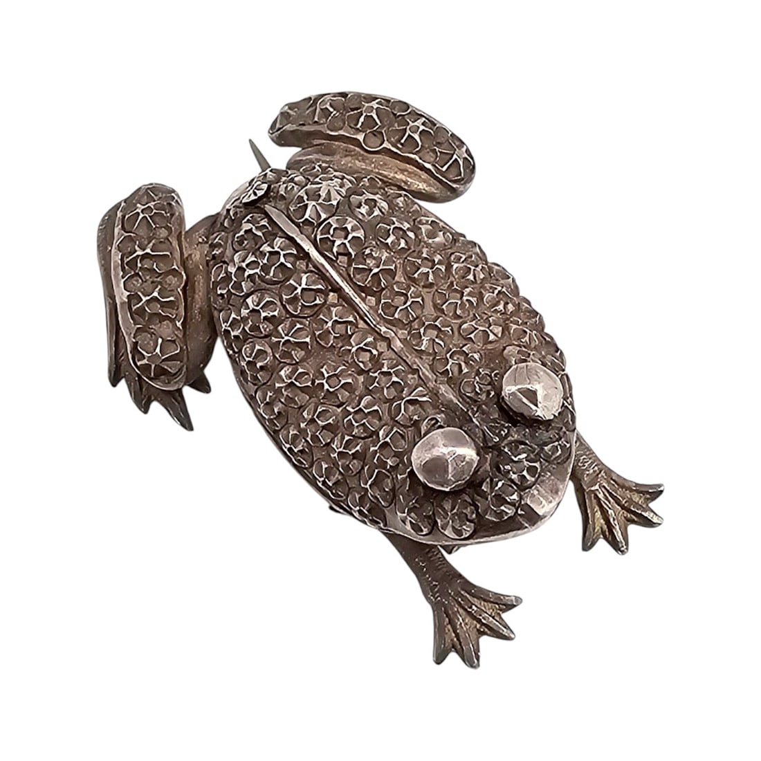 Sterling Silver Frog Brooch 11.5 G (1 of 4)