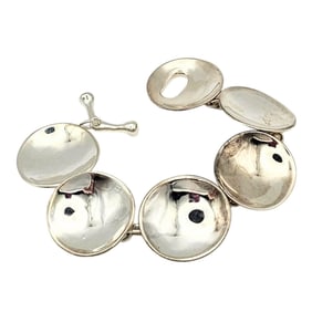 RLM Studios Sterling Silver Disk Toggle Bracelet 50.9 G