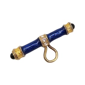 Enamel Gold Over Sterling Silver Brooch 4 G