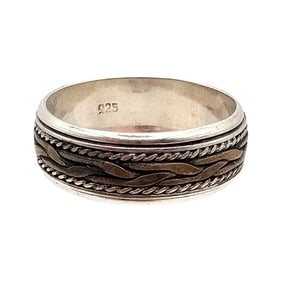 Sterling Silver Spinner Ring Size 15.25 7.2 G