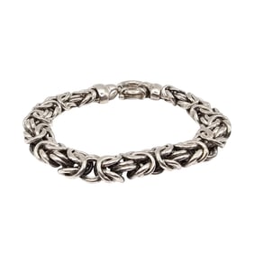 Sterling Silver Byzantine Chain Bracelet 30.9 G