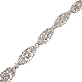 EJI Rhinestone Sterling Silver Bracelet 16 G
