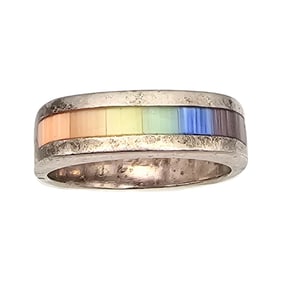 CW Sterling Silver Dyed Selenite Ring Size 7 5.3 G