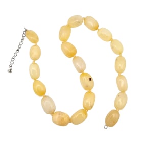 GSJ Honey Quartz Sterling Silver Necklace 104.8 G