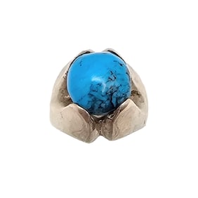 Turquoise Sterling Silver Ring Size 6.75 11.3 G