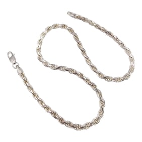 QGI Sterling Silver Twist Chain Necklace 28.4 G