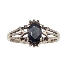 NV Sapphire Sterling Silver Cocktail Ring Size 8.25 2.4 G