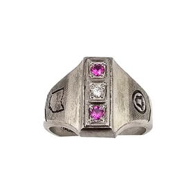 Ruby Sterling Silver Cocktail Ring Size 6.75 6.6 G