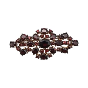 Rhinestone Gold Over Sterling Silver Brooch 7.5 G