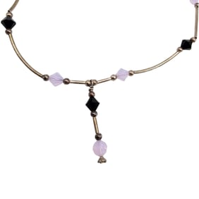 Crystal Sterling Silver Y Necklace 7 G