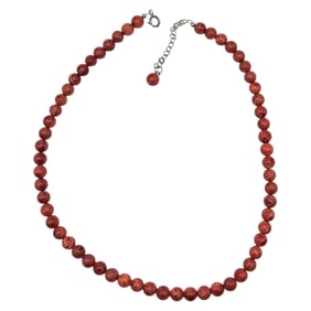 Coral Sterling Silver Necklace 27.1 G