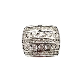Cubic Zirconia Sterling Silver Cocktail Ring Size 4.75 8.7 G