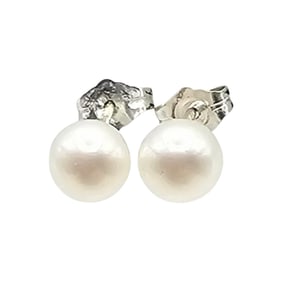 Pearl Sterling Silver Earrings 1.3 G