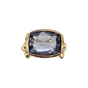 Rhinestone Gold Over Sterling Silver Cocktail Ring Size 4.75 6.1 G