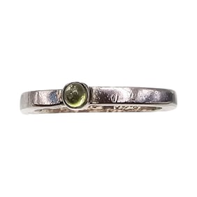 Signed Peridot Sterling Silver Stackable Ring Size 7.25 3.2 G