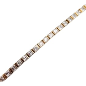 Ross Simons Cubic Zirconia Gold Over Sterling Silver Tennis Bracelet 12.5 G