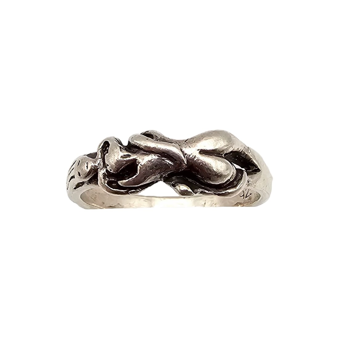 Sterling Silver Couples Embrace Ring Size 7.5 3.3 G (1 of 4)