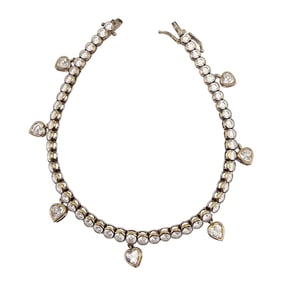 FI Rhinestone Sterling Silver Pendant 1.9 G