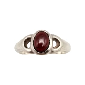 Glass Sterling Silver Ring Size 4.8 G