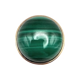 GSJ Malachite Gold Over Sterling Silver Ring Size 6.5 16.7 G