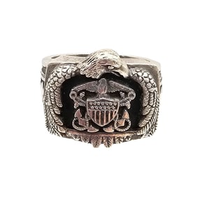 BGE Sterling Silver Navy Ring Size 12.25 20 G