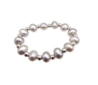 Pearl Sterling Silver Ring 1.3 G