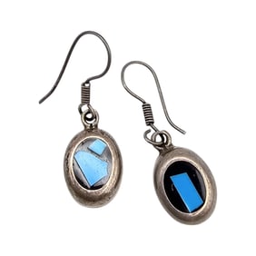 Turquoise Sterling Silver Drop Dangle Earrings 9 G