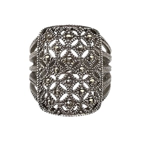 CW Marcasite Sterling Silver Ring Size 7.25 6.2 G