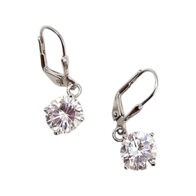 H Rhinestone Sterling Silver Drop Dangle Earrings 3.2 G