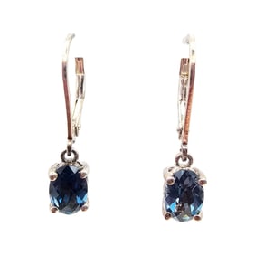 Topaz Sterling Silver Drop Dangle Earrings 1.8 G