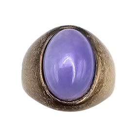 EA Jade Sterling Silver Ring Size 6 5.4 G