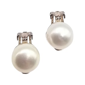 Pearl Sterling Silver Earrings 3.3 G