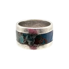 Navajo Turquoise Sterling Silver Ring Size 6.5 8.1 G