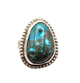 Navajo Turquoise Sterling Silver Ring Size 5.5 6.6 G